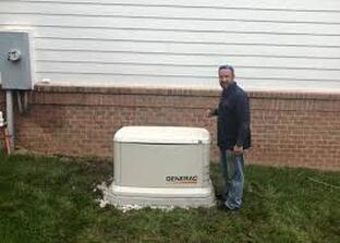 Man installing generator